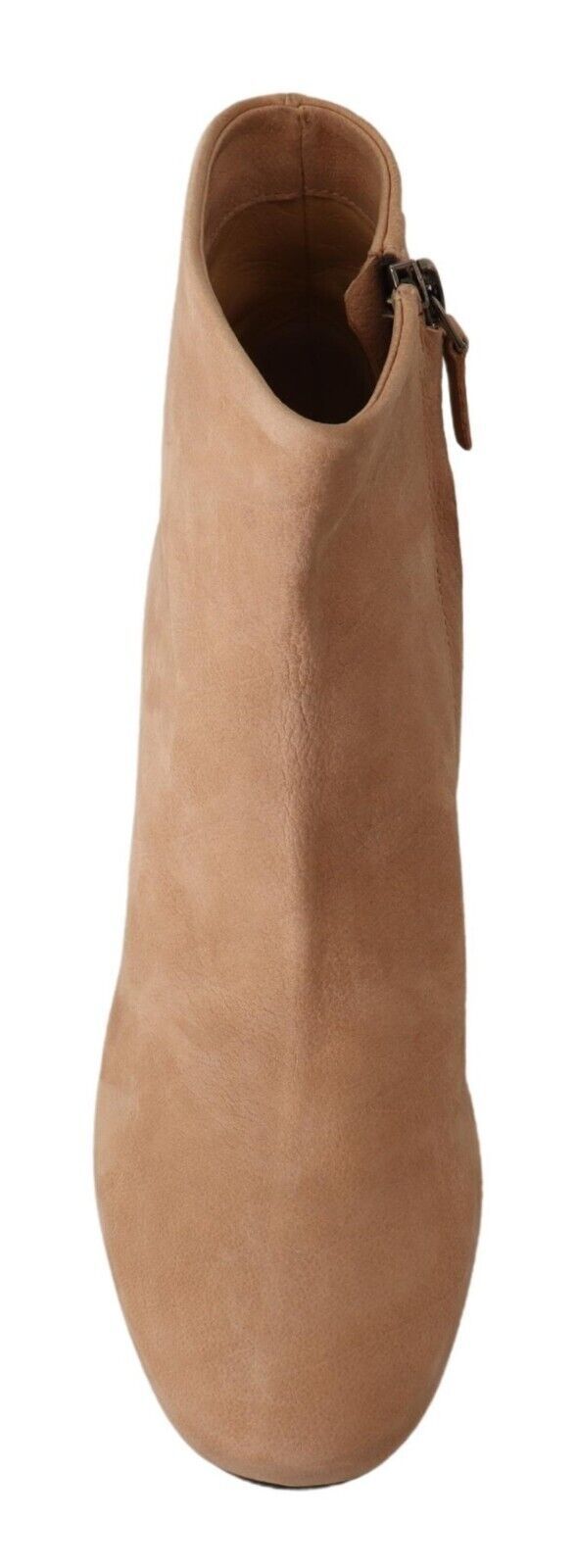 DEL CARLO Beige Suede Leather Mid Heels Pumps Boots Women's Shoes