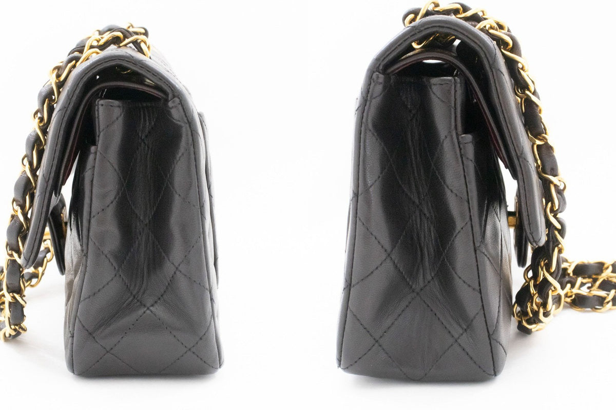 Chanel Cc Flap Quilted Classic Flap Motif Printed Nylon Black Leather Crossbody Bag Bag (Pre-Owned)