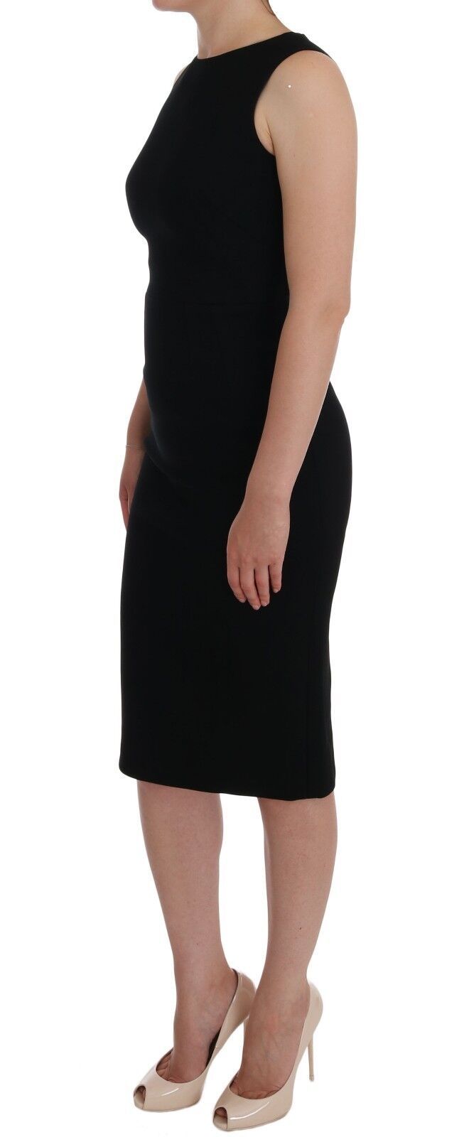 Dolce & Gabbana Black Stretch Crystal Sheath Gown Women's Dress