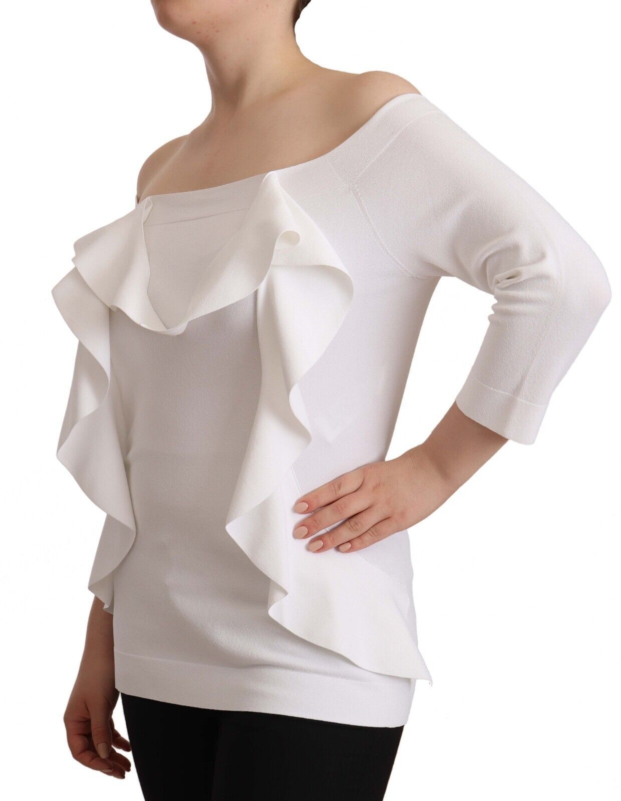 EXTERIOR White Long Sleeves Off Shoulder Women Top Women's Blouse