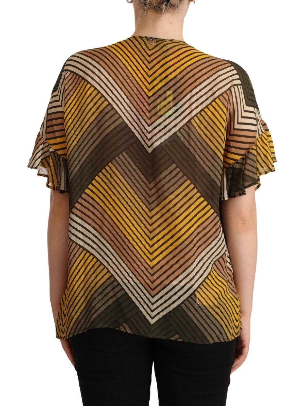 Twinset Multicolor Stripes Short Sleeves Round Neck Top Women's Blouse