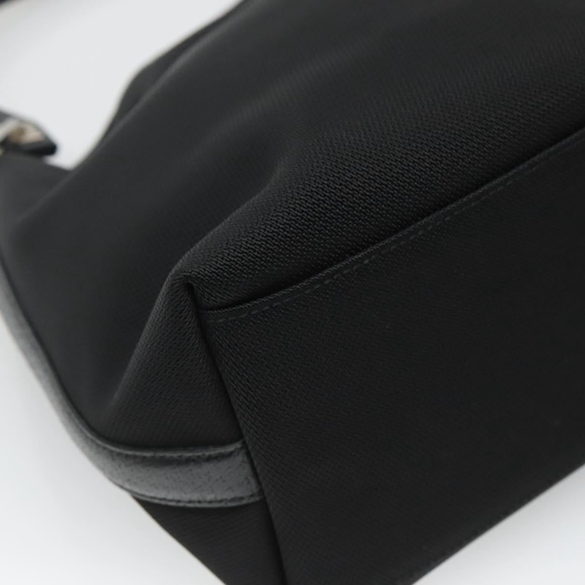 Salvatore Ferragamo Gancini Black Canvas Handbag (Pre-Owned)