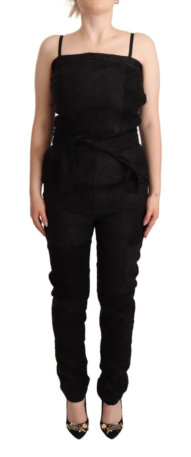 La Maison du Couturier Black Spaghetti Strap Jumpsuit Women's Dress