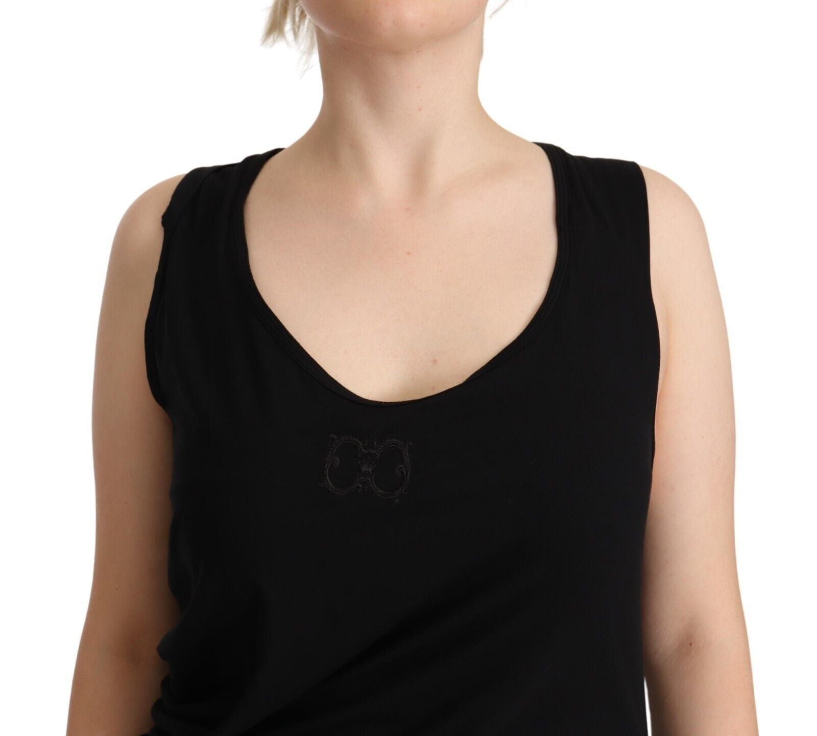 Roberto Cavalli Black Sleeveless Cotton Sheath Mini Women's Dress