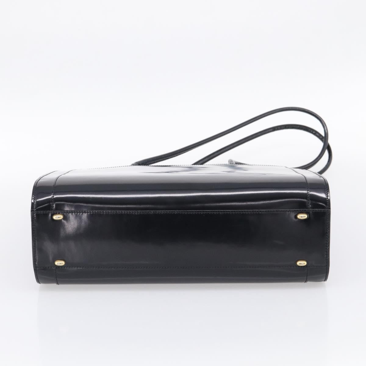 Celine Tote Leather Black Patent_Leather Tote Bag Bag (Pre-Owned)