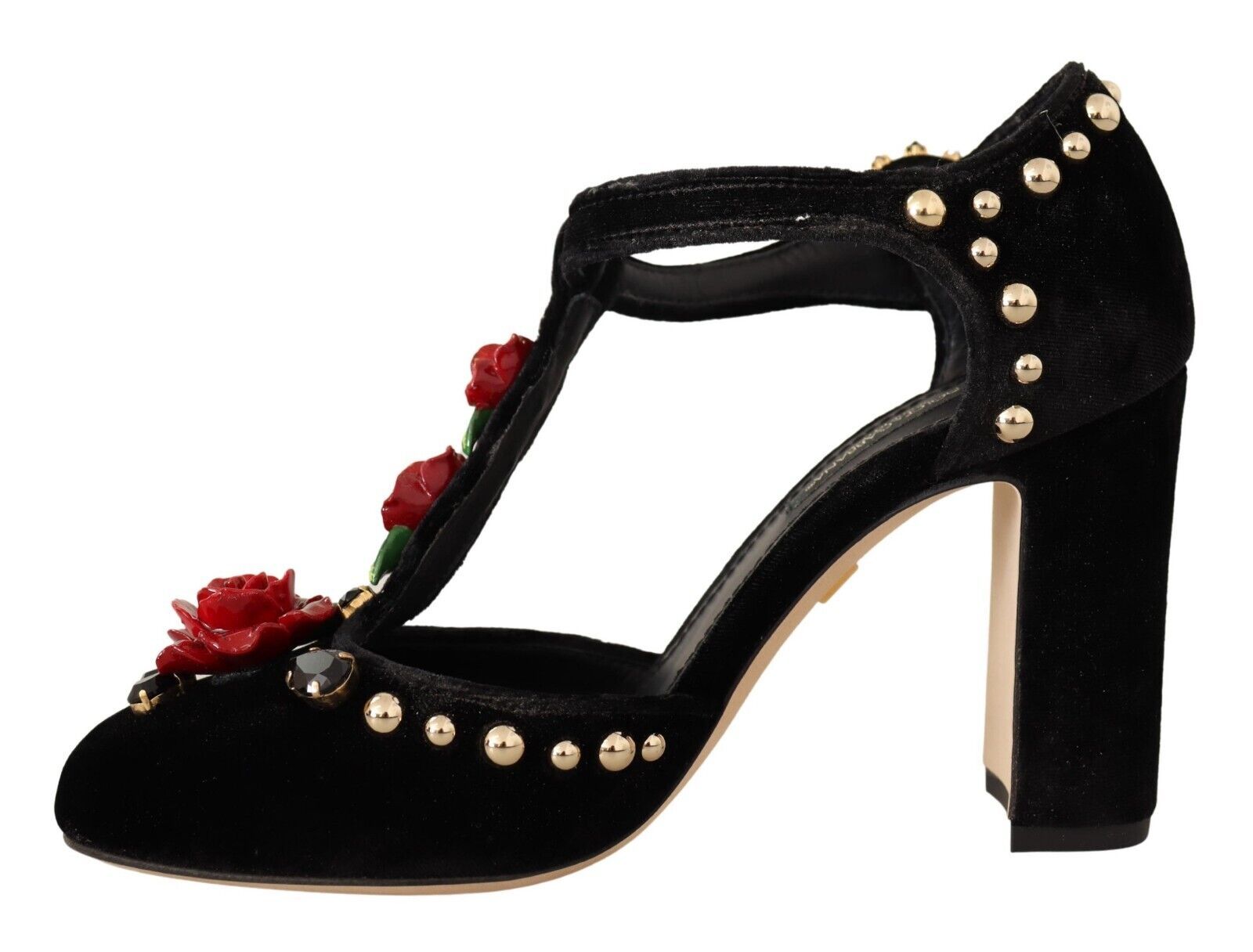 Dolce & Gabbana Elegant Velvet T-Strap Mary Jane Women's Pumps