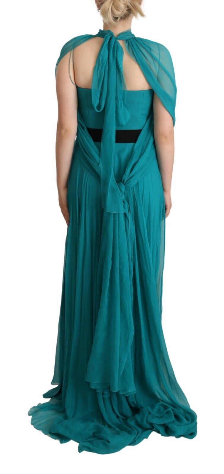 Alberta Ferretti Elegant Silk A-Line Long Dress in Women's Blue