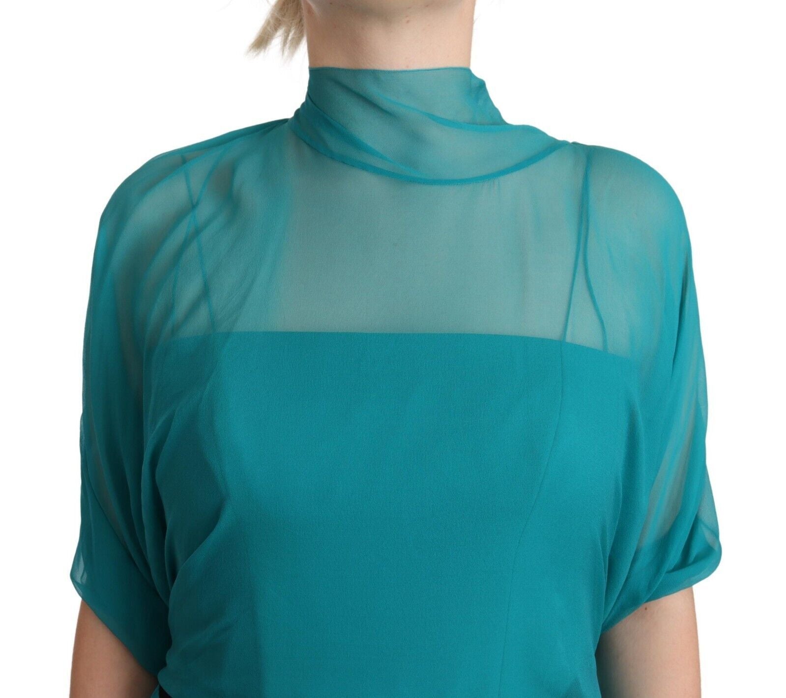 Alberta Ferretti Elegant Silk A-Line Long Dress in Women's Blue