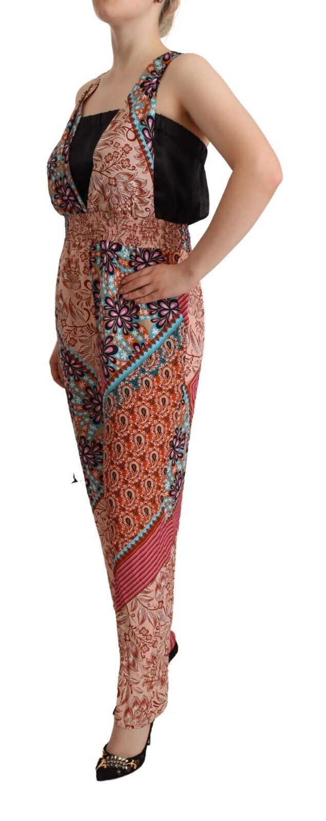 PINKO Chic Multicolor Sleeveless V-Neck Women's Jumpsuit