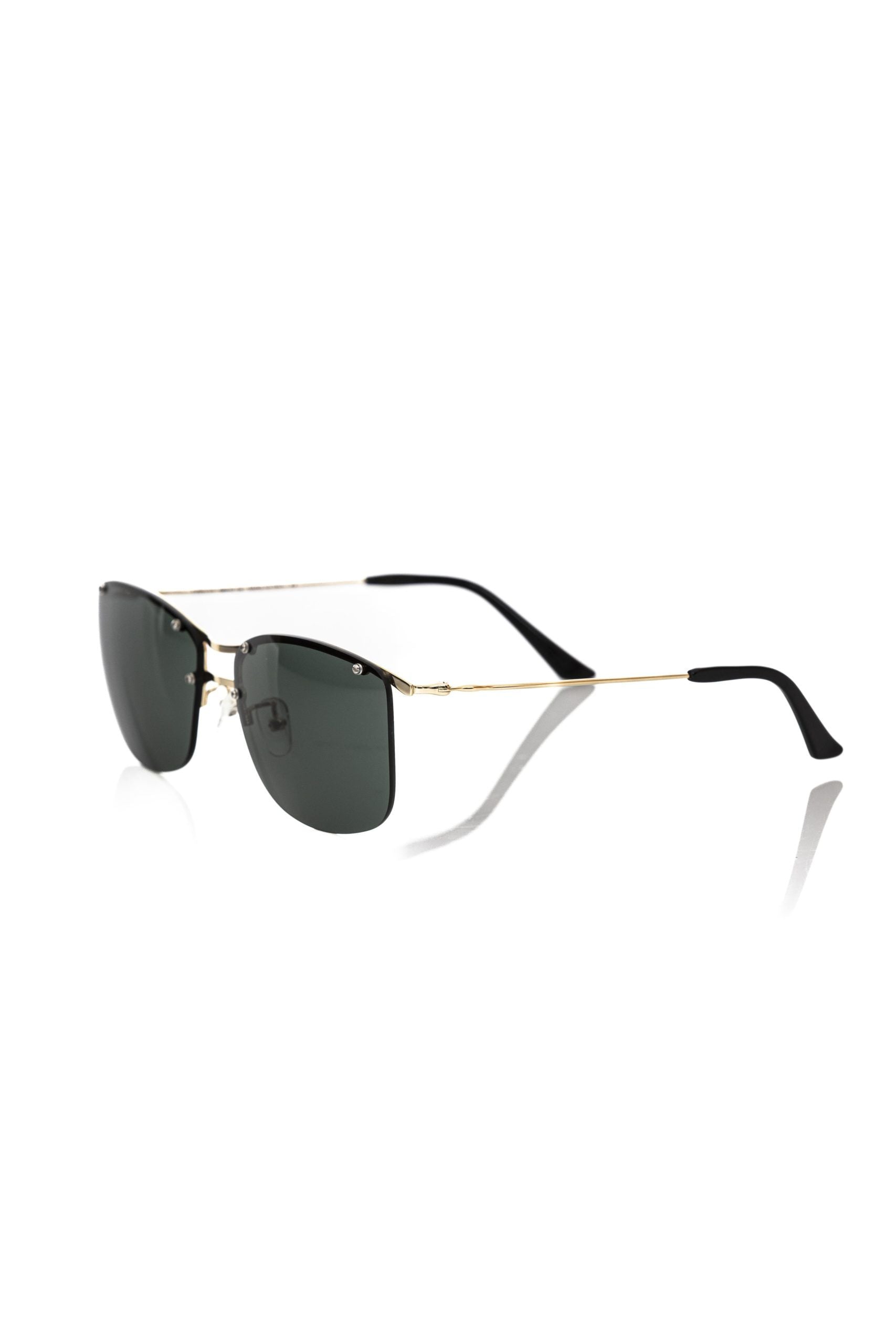 Frankie Morello Black Metallic Fibre Men Men's Sunglasses