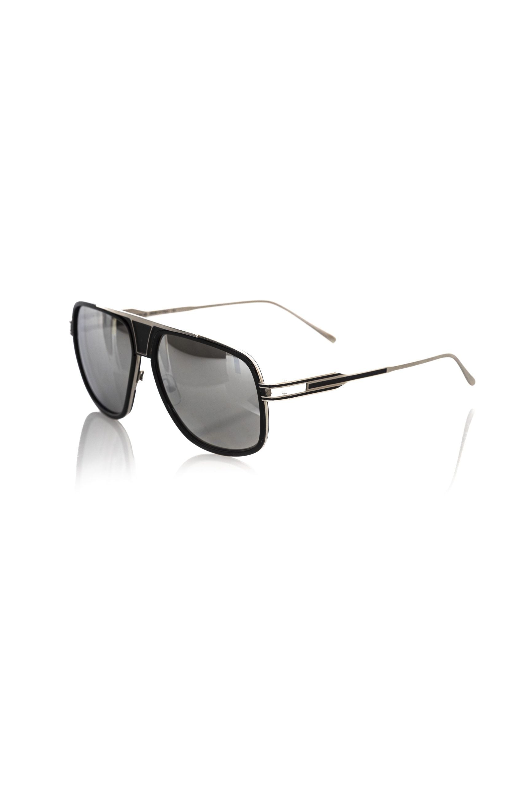Frankie Morello Black Metallic Fiber Men Men's Sunglass