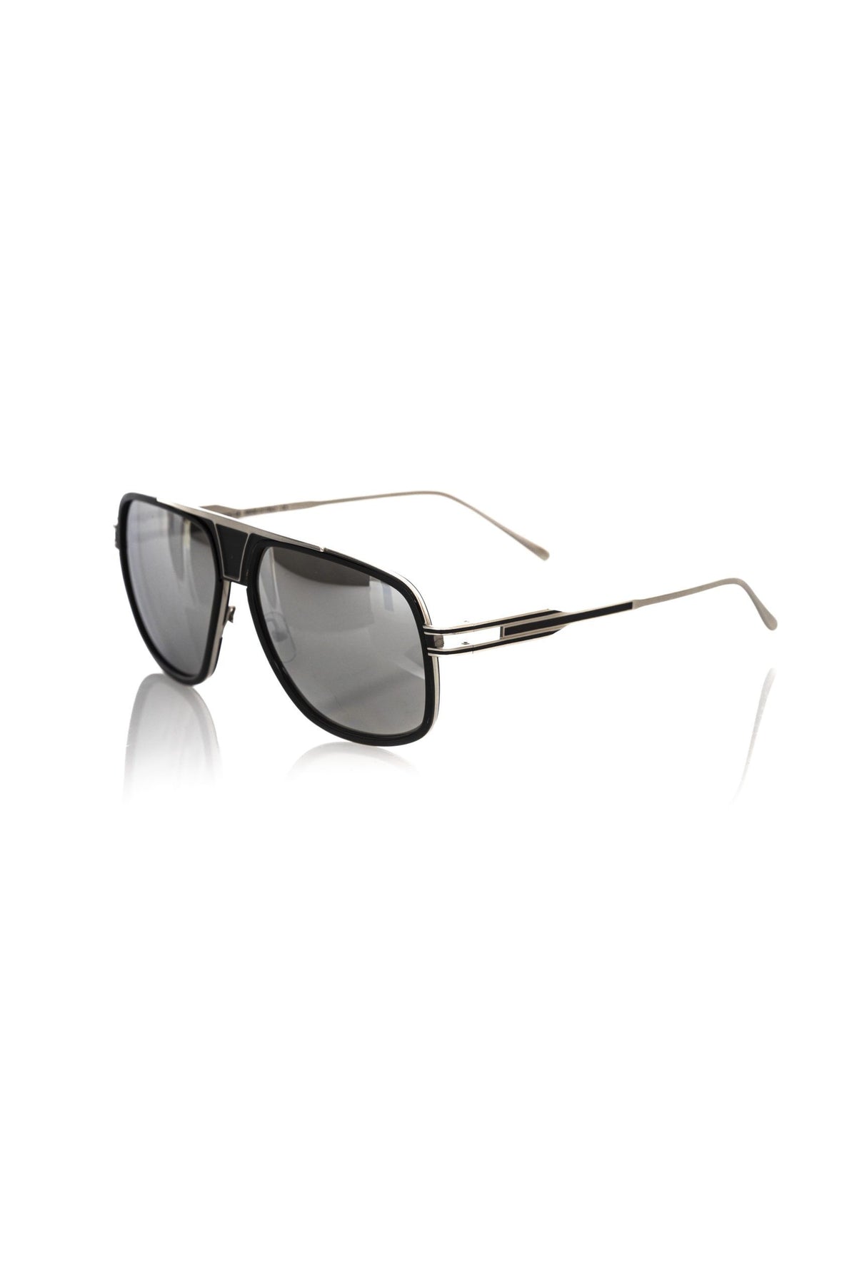 Frankie Morello Black Metallic Fiber Men Men's Sunglass