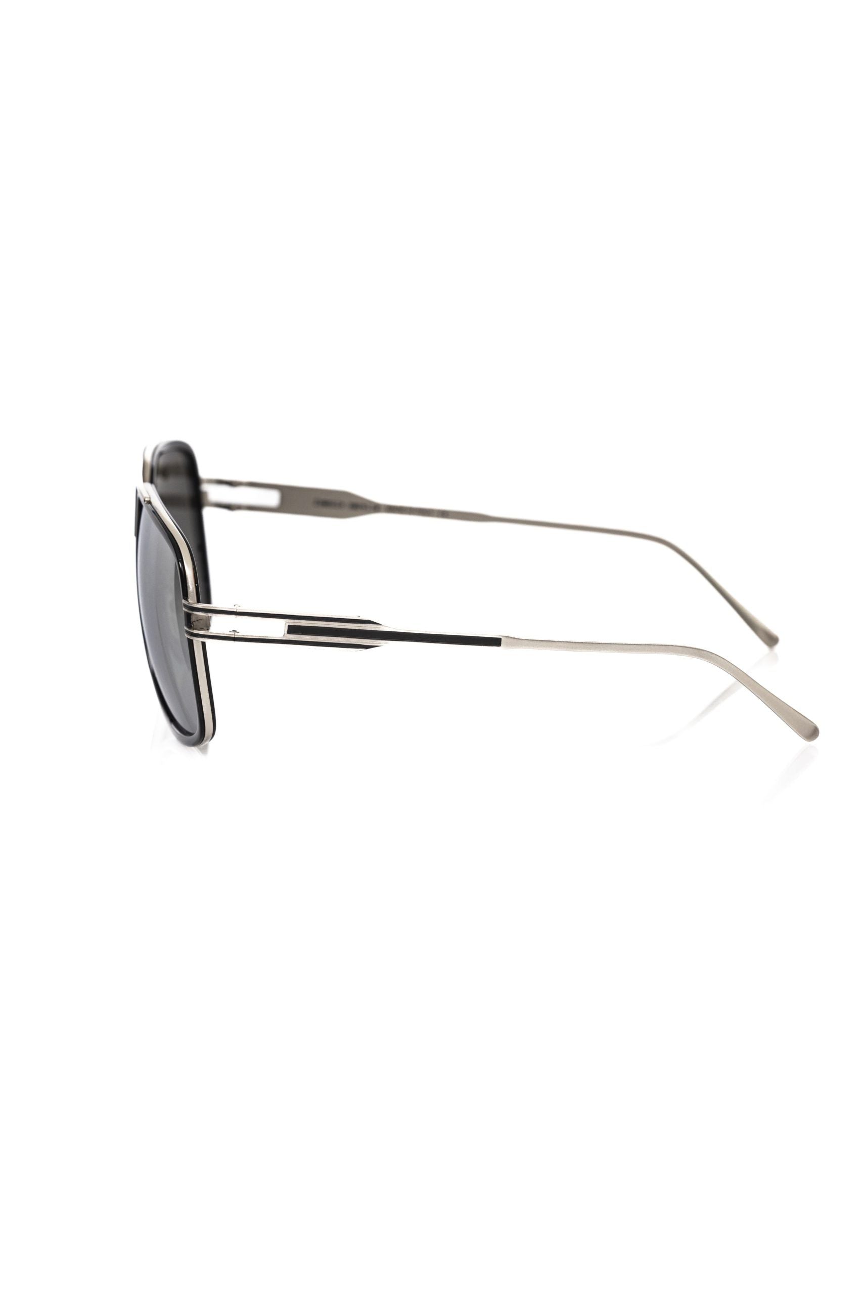 Frankie Morello Black Metallic Fiber Men Men's Sunglass