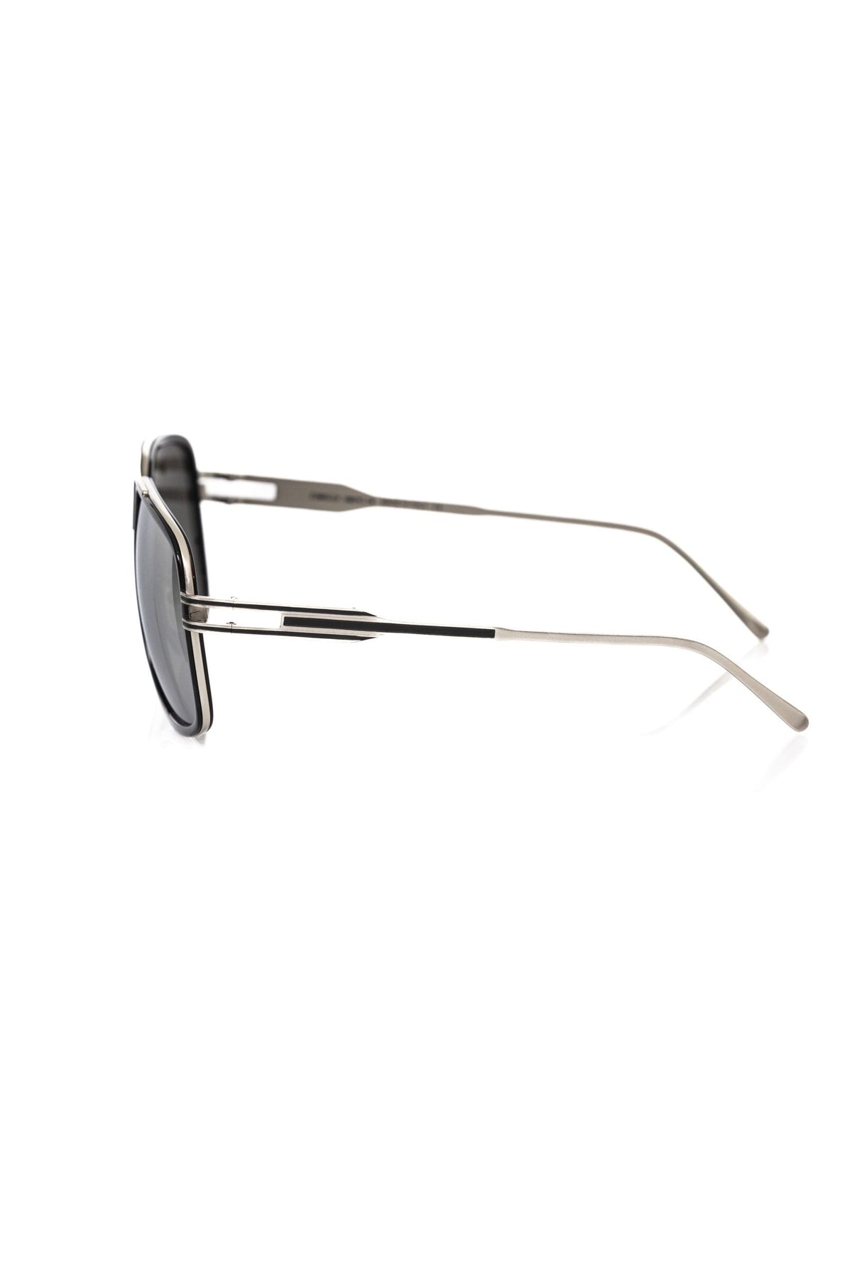 Frankie Morello Black Metallic Fiber Men Men's Sunglass