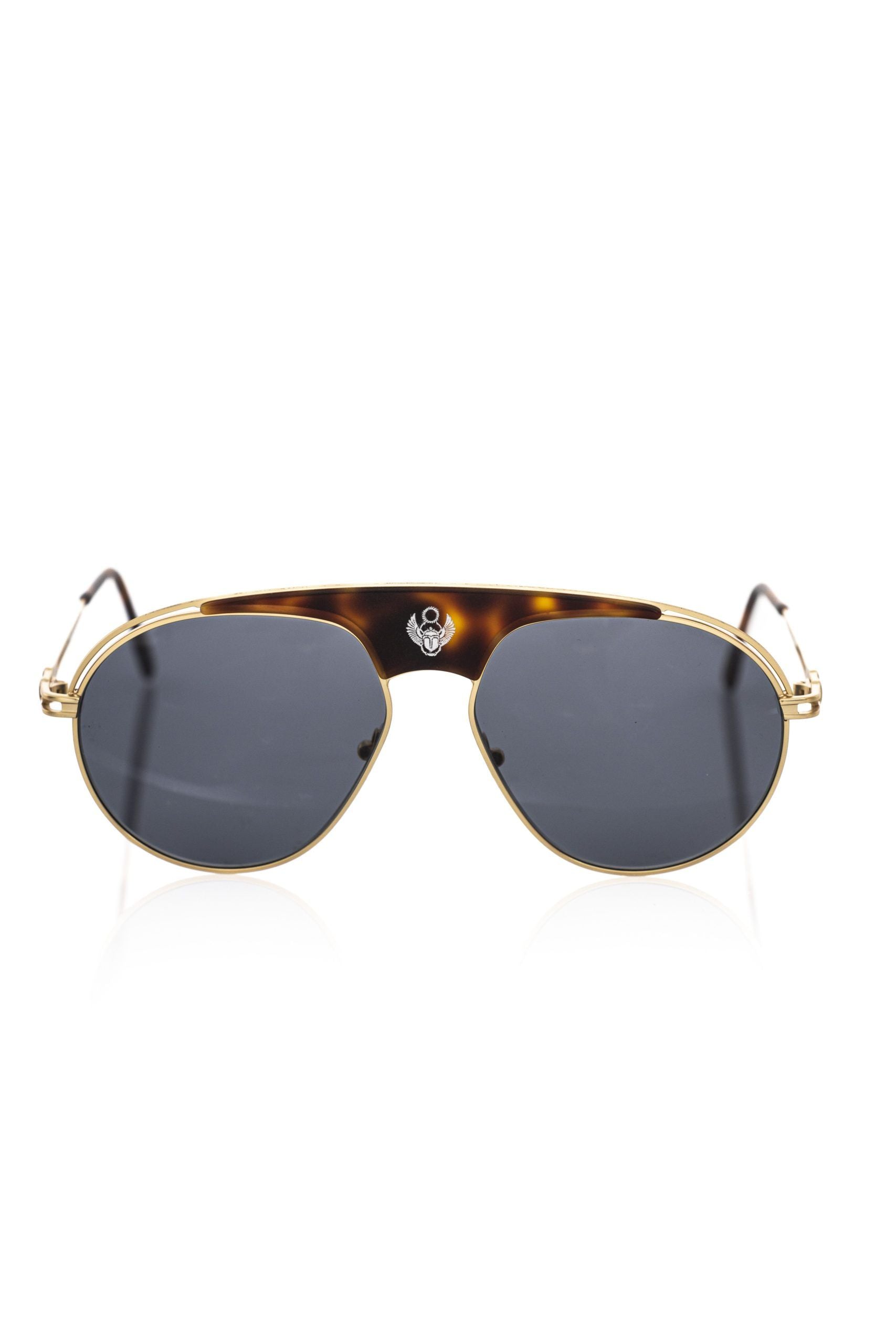 Frankie Morello Brown Metallic Fibre Men Men's Sunglass