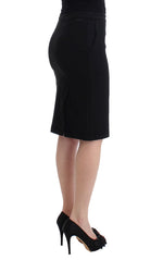 GF Ferre Chic Black Pencil Skirt Knee Length with Side Women's Zip