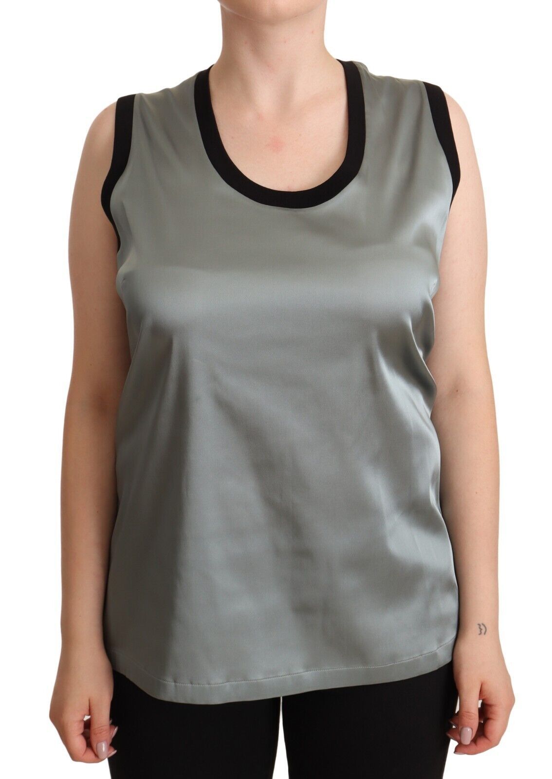 Dolce & Gabbana Elegant Silver Sleeveless Women's Blouse