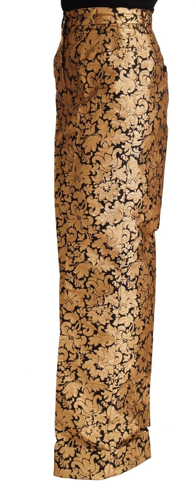 Dolce & Gabbana Elegant Floral Jacquard High Waist Women's Trousers