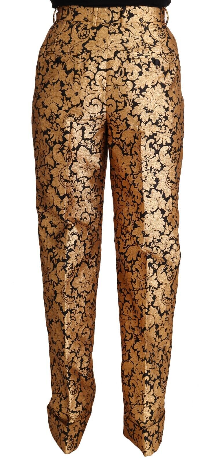 Dolce & Gabbana Elegant Floral Jacquard High Waist Women's Trousers