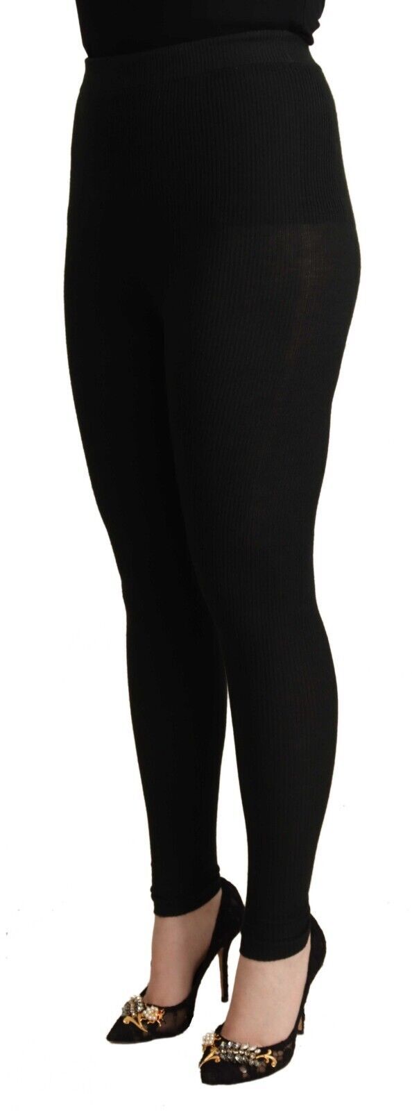 Dolce & Gabbana Elegant High Waist Cashmere-Silk Tights Women's Pants
