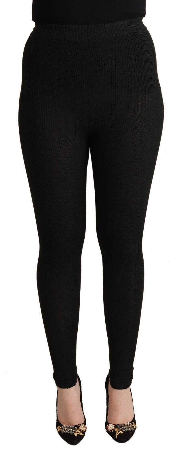 Dolce & Gabbana Elegant High Waist Cashmere-Silk Tights Women's Pants