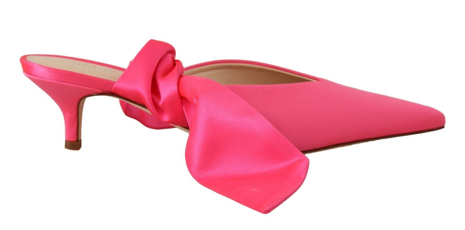 GIA COUTURE Pink Leather Lace Up Kitten Heels Pumps Women's Shoes