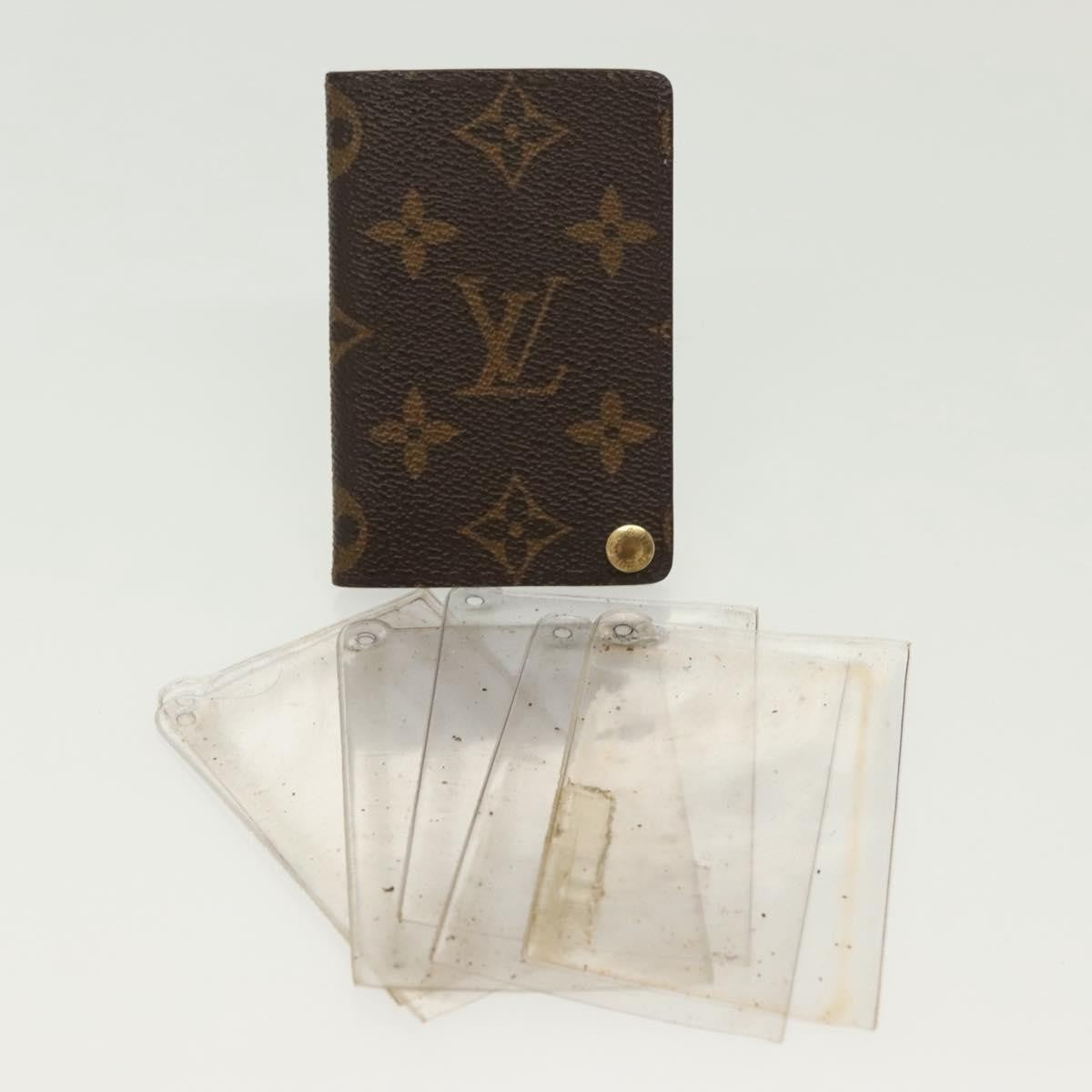 Louis Vuitton Porte Cartes Pression Card Case Monogram Canvas Brown Canvas Card Holders Accessory (Pre-Owned)