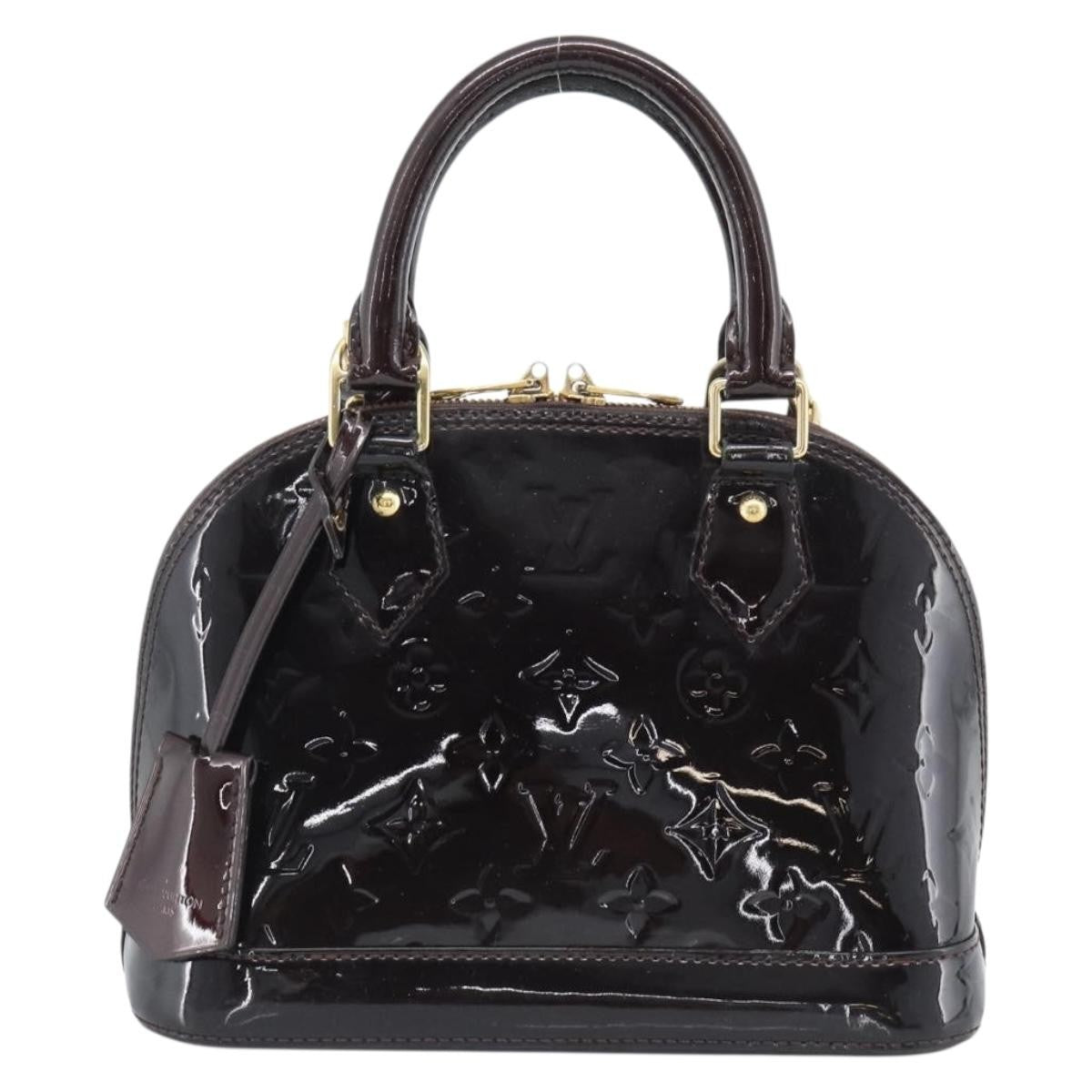 Louis Vuitton Alma Monogram Vernis Purple Patent_Leather Handbag (Pre-Owned)
