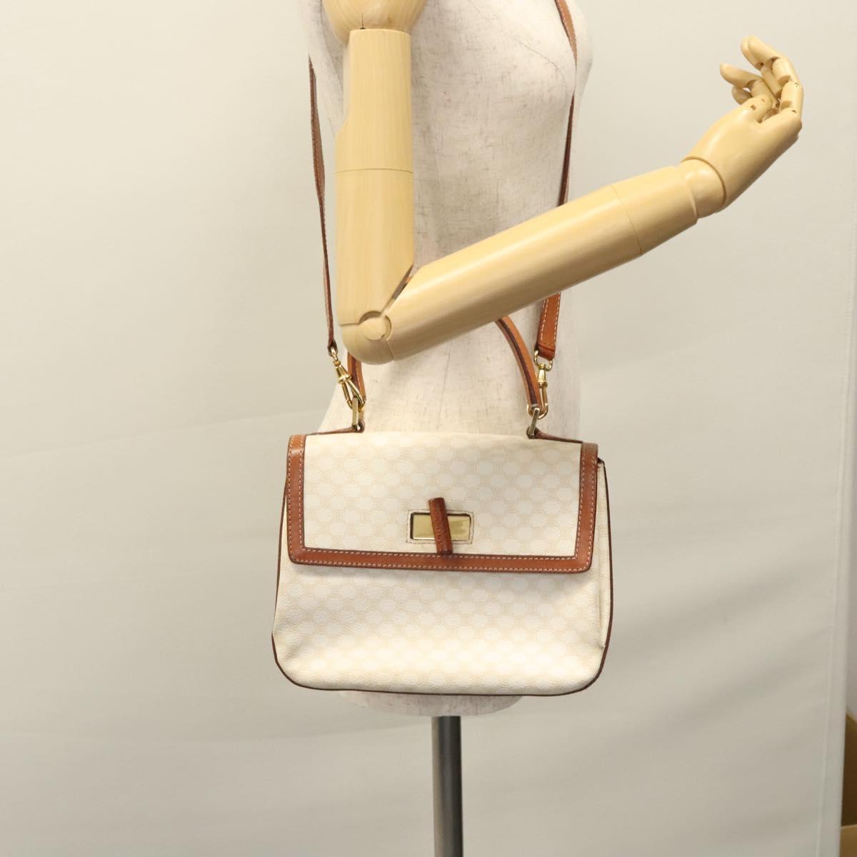 Céline Macadam White Canvas Handbag (Pre-Owned)
