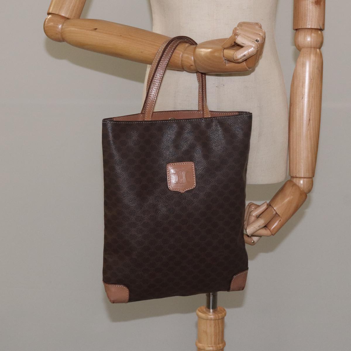 Céline Macadam Brown Canvas Handbag (Pre-Owned)