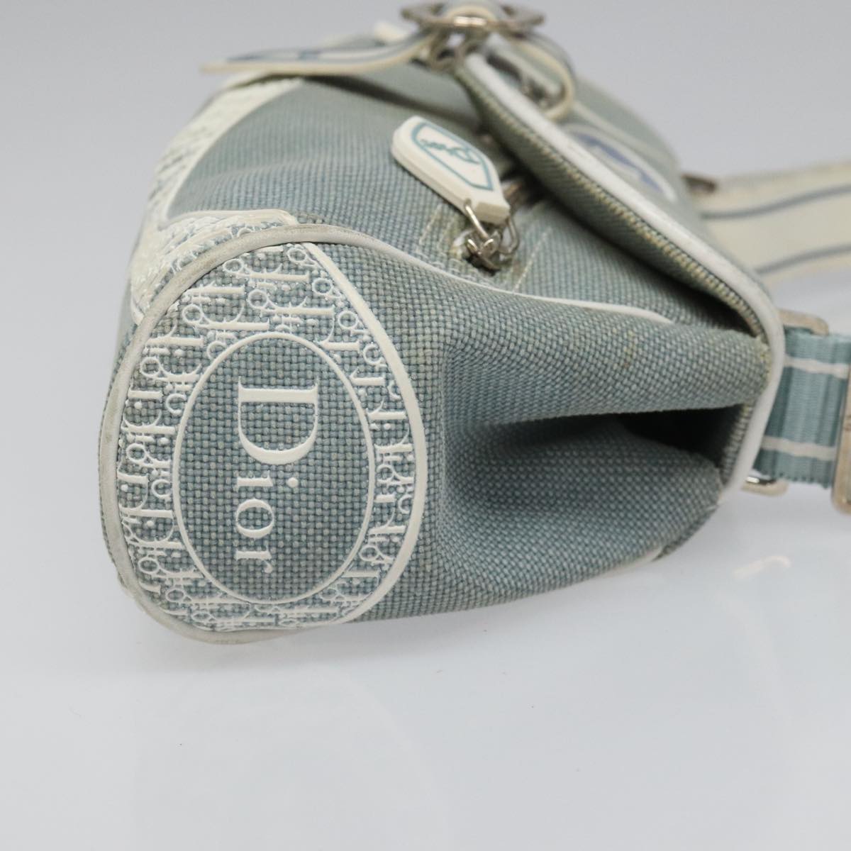 Dior Trotter Blue Canvas Shoulder Bag (Pre-Owned)