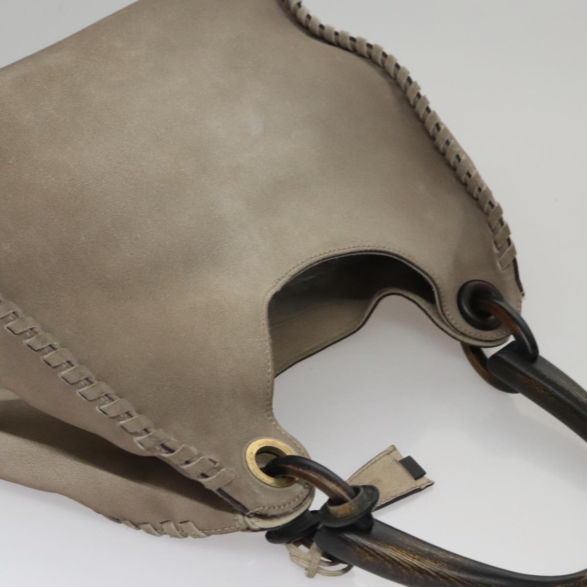 Gucci Carla Grey Suede Shoulder Bag (Pre-Owned)