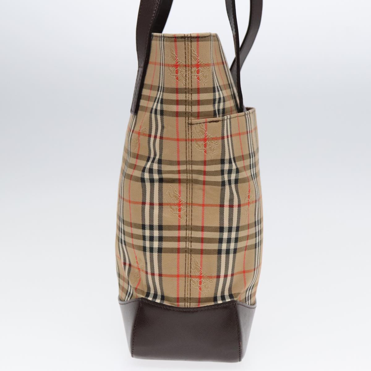 Burberry Nova Check Beige Canvas Shoulder Bag (Pre-Owned)