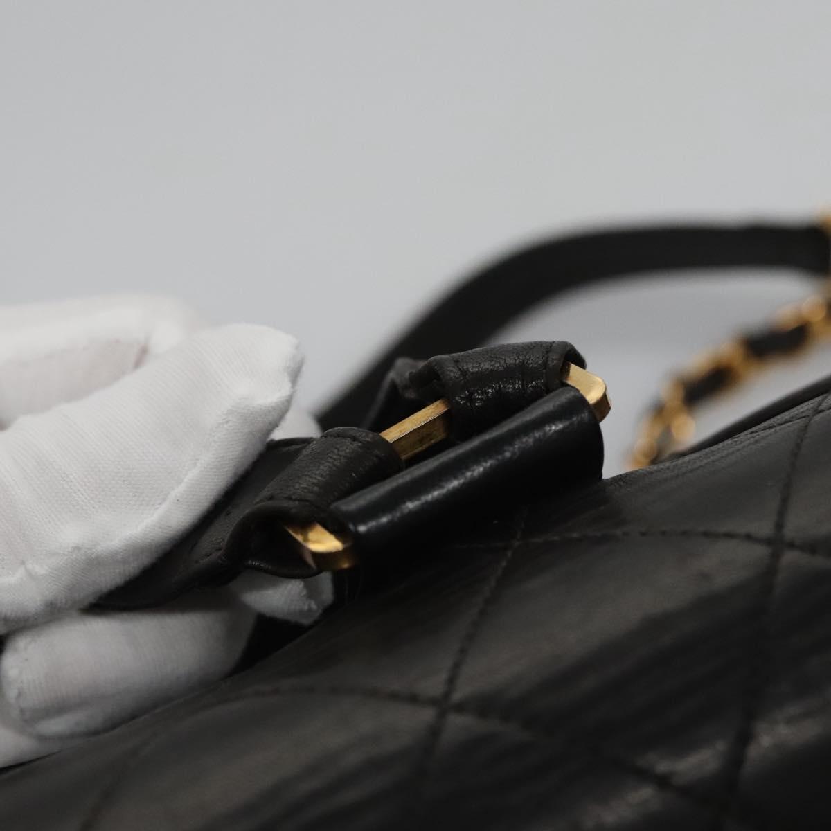 Chanel Single Flap Black Leather Backpack Bag (Pre-Owned)
