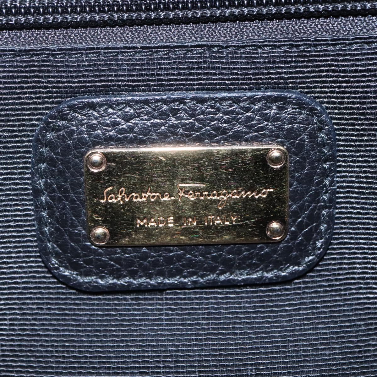 Salvatore Ferragamo Gancini Black Leather Handbag (Pre-Owned)