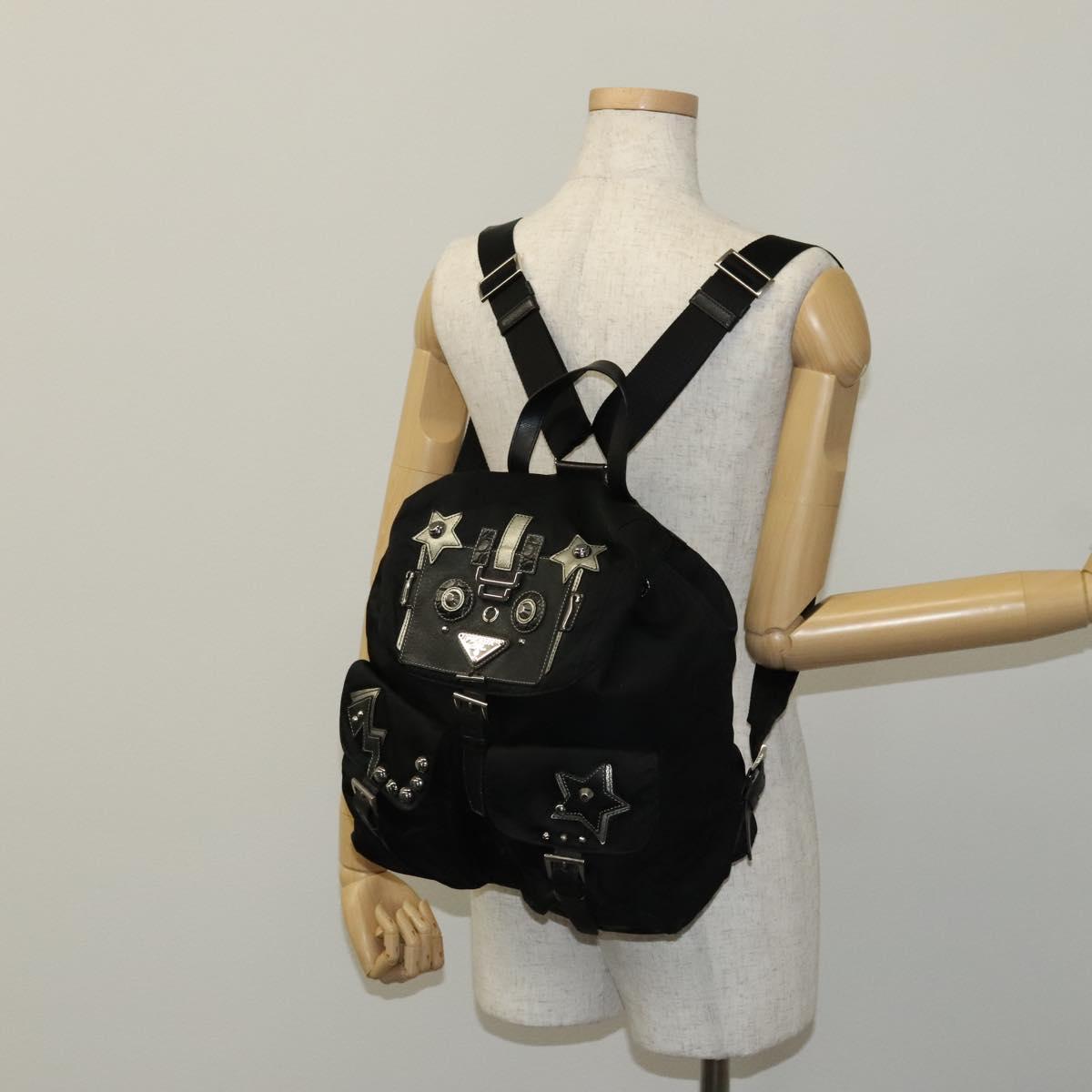 Prada Robot Black Synthetic Backpack Bag (Pre-Owned)