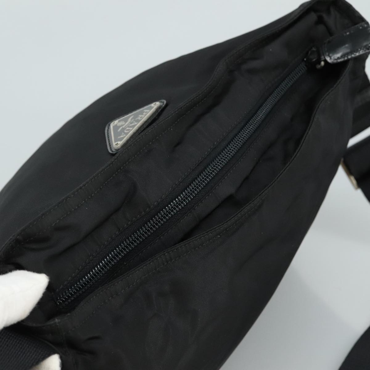 Prada Tessuto Black Synthetic Shoulder Bag (Pre-Owned)