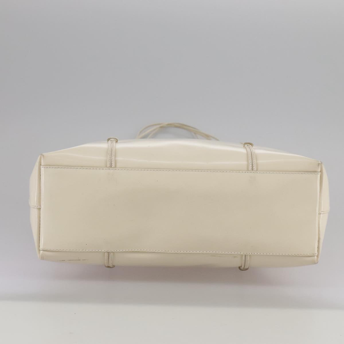Prada White Patent Leather Tote Bag (Pre-Owned)
