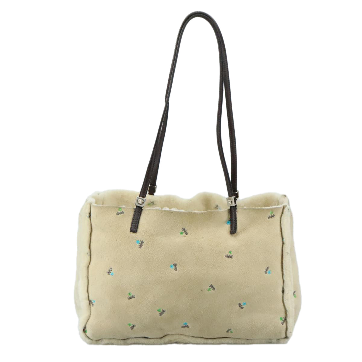 Versace Beige Wool Shoulder Bag (Pre-Owned)