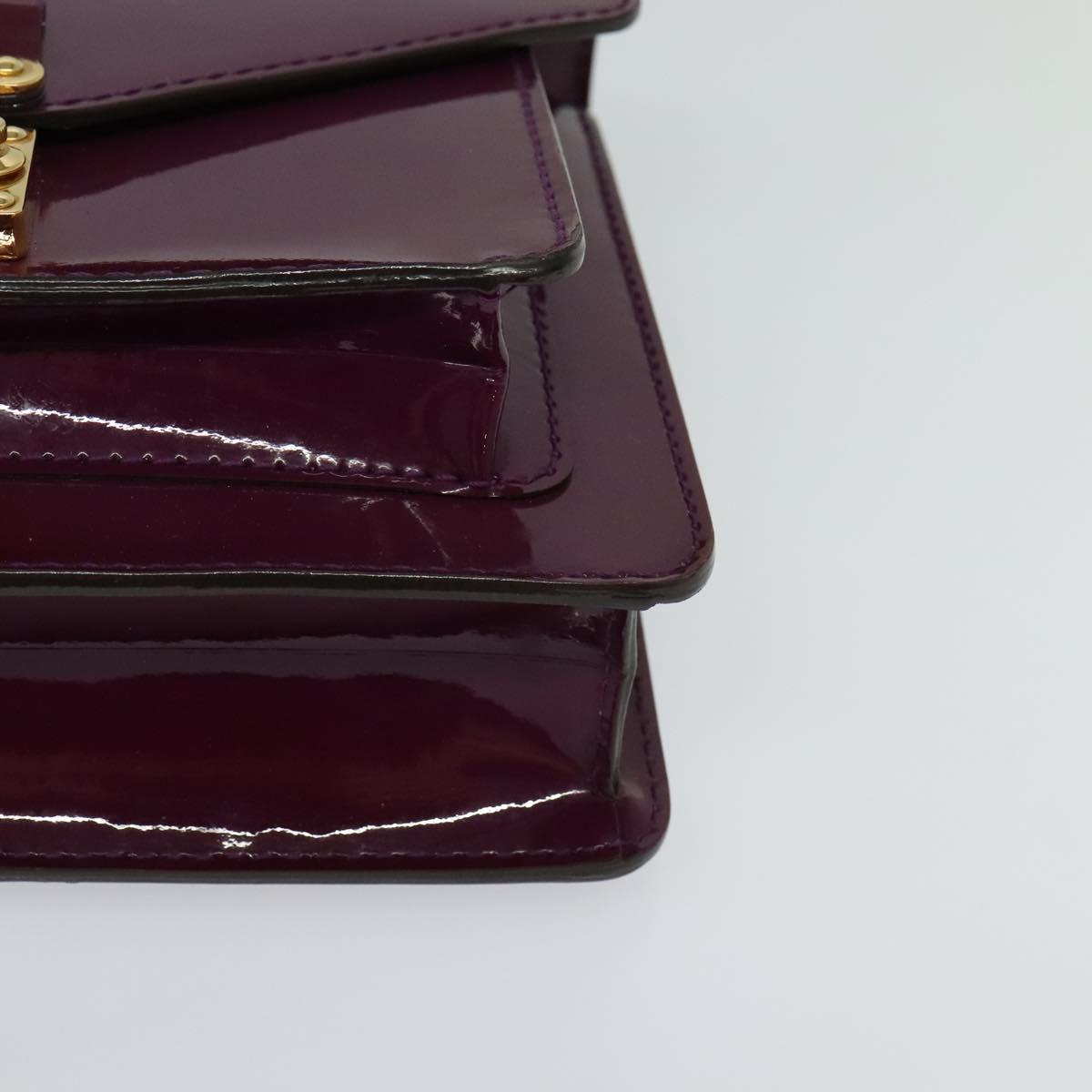 Louis Vuitton Monceau Burgundy Patent Leather Handbag (Pre-Owned)