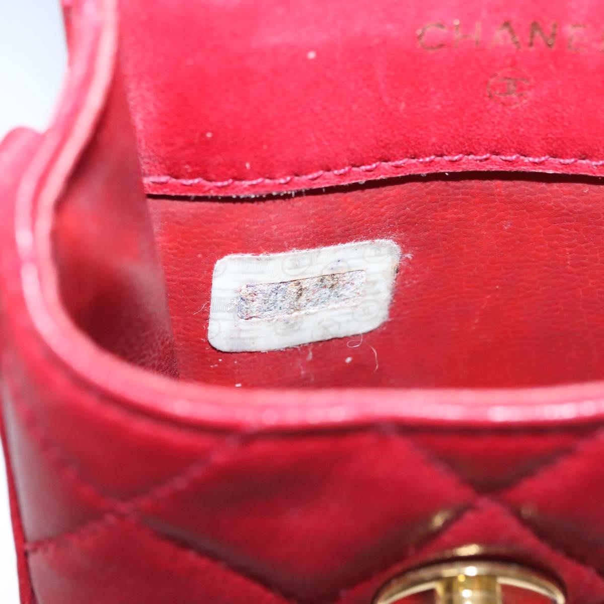Chanel Phone Case Red Leather Clutch Bag (Pre-Owned)