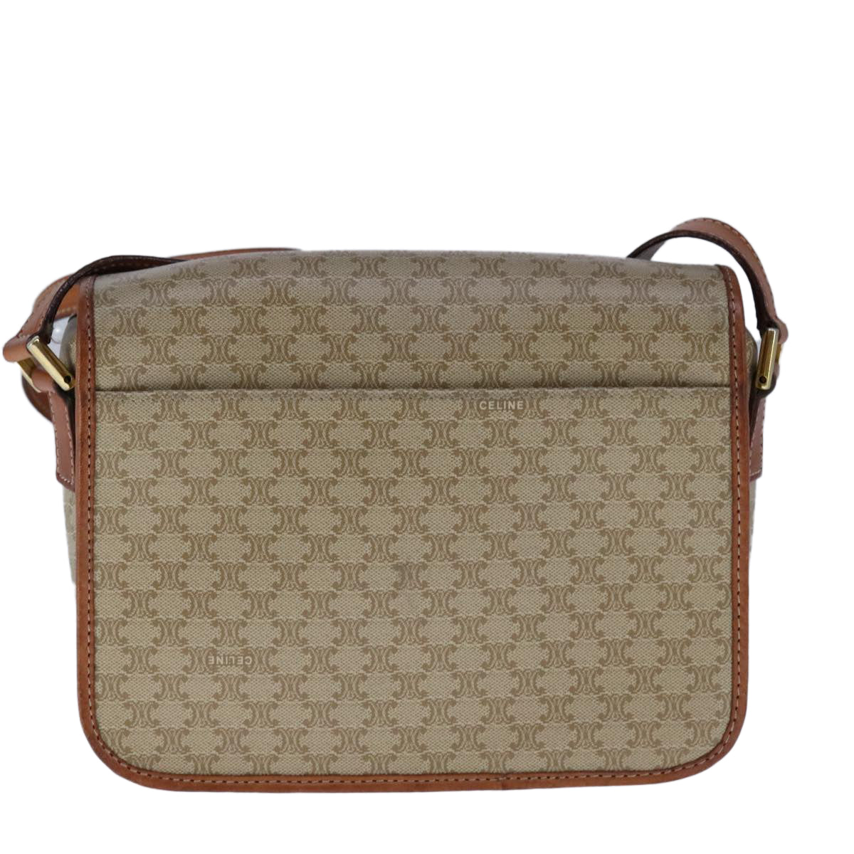 Céline Macadam Beige Canvas Shoulder Bag (Pre-Owned)