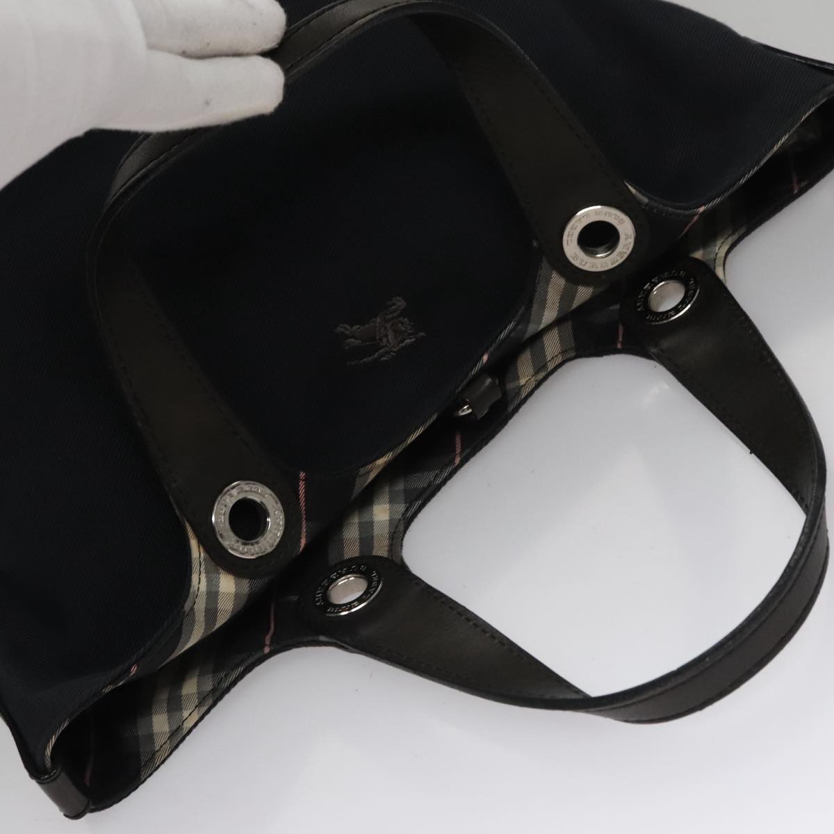 Burberry Blue Label Navy Canvas Handbag (Pre-Owned)