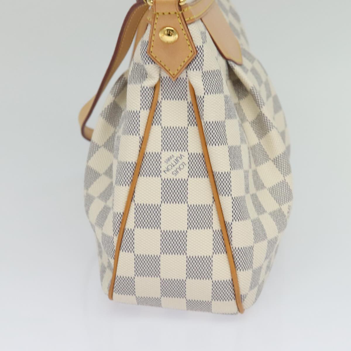 Louis Vuitton Siracusa Beige Canvas Shoulder Bag (Pre-Owned)