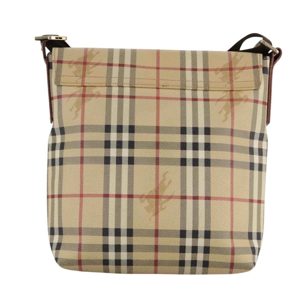 Burberry Nova Check Beige Canvas Shoulder Bag (Pre-Owned)