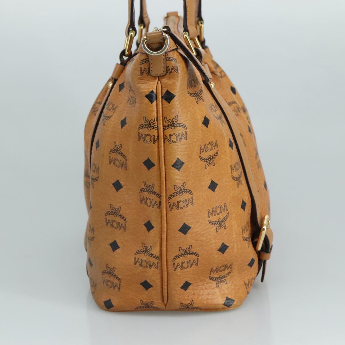 MCM Visetos Brown Canvas Tote Bag (Pre-Owned)