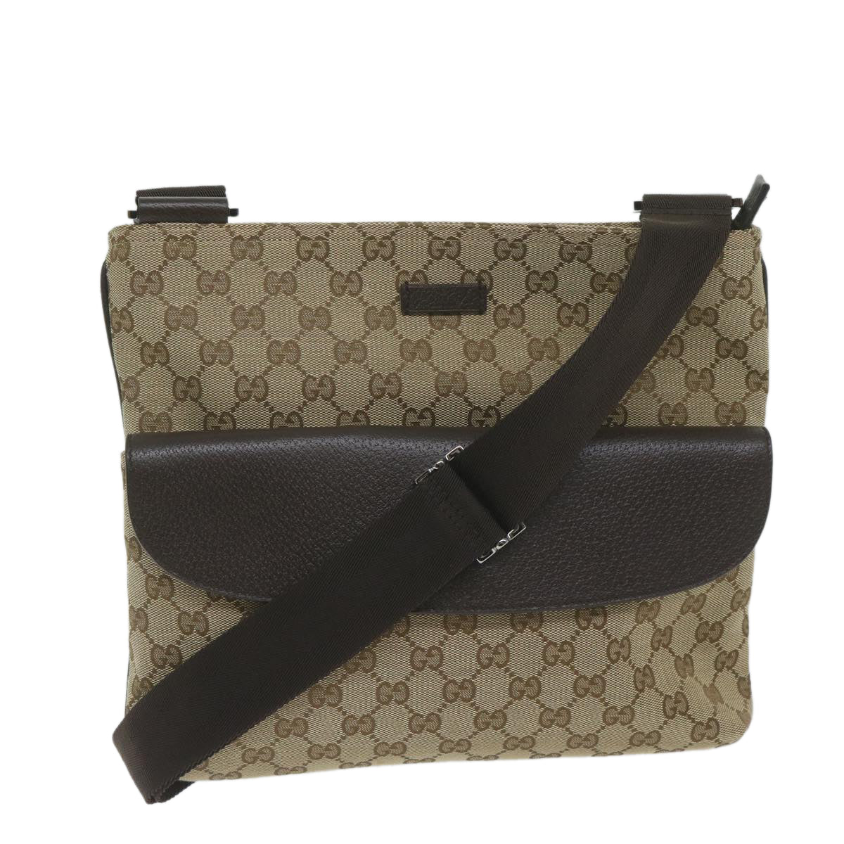 Gucci Gg Canvas Beige Canvas Shoulder Bag (Pre-Owned)