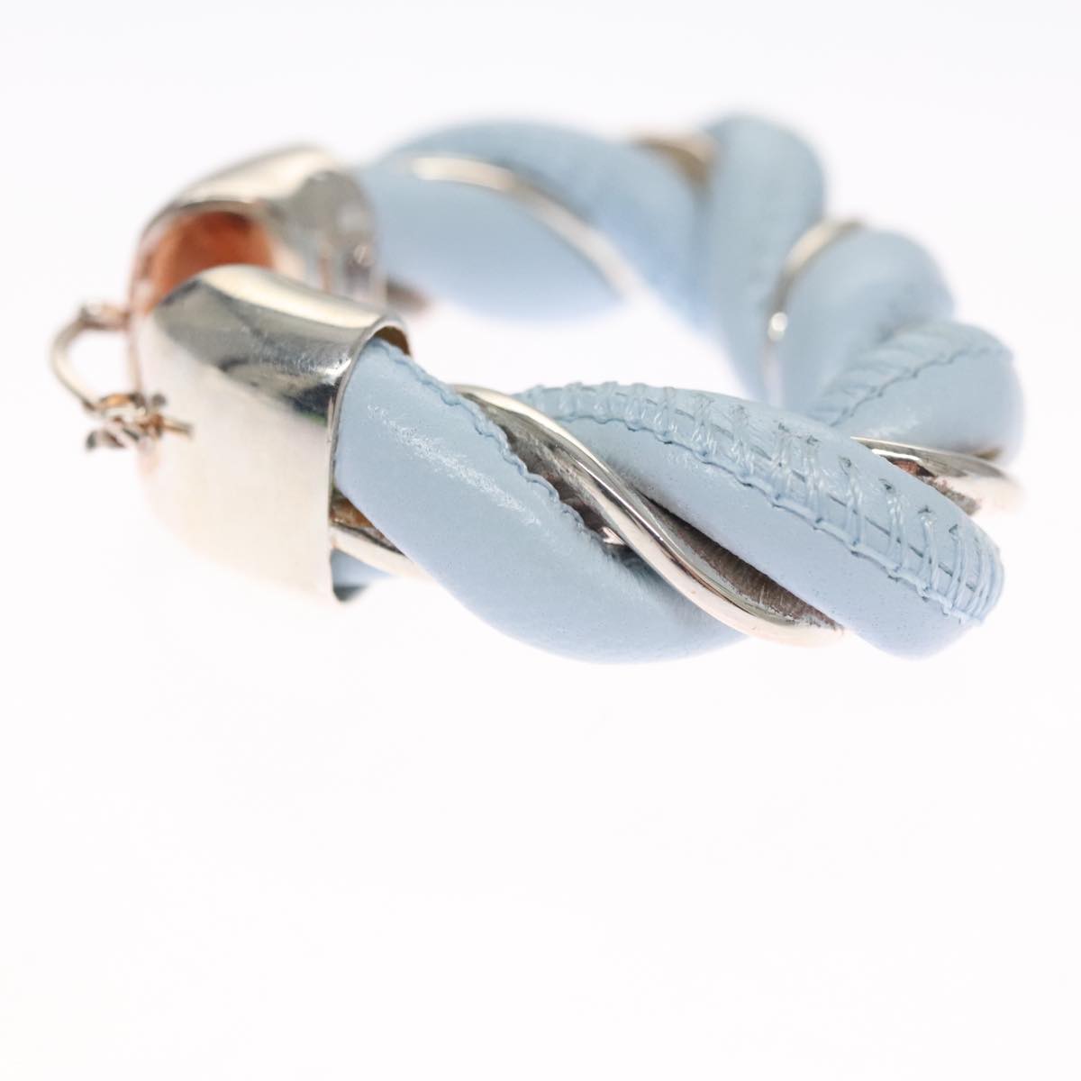 Bottega Veneta The Twist Blue Leather Earring Jewelry (Pre-Owned)