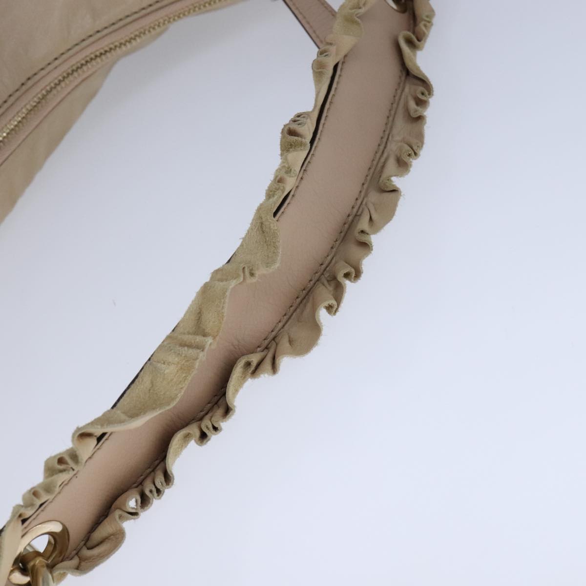 Gucci Hobo Beige Leather Shoulder Bag (Pre-Owned)