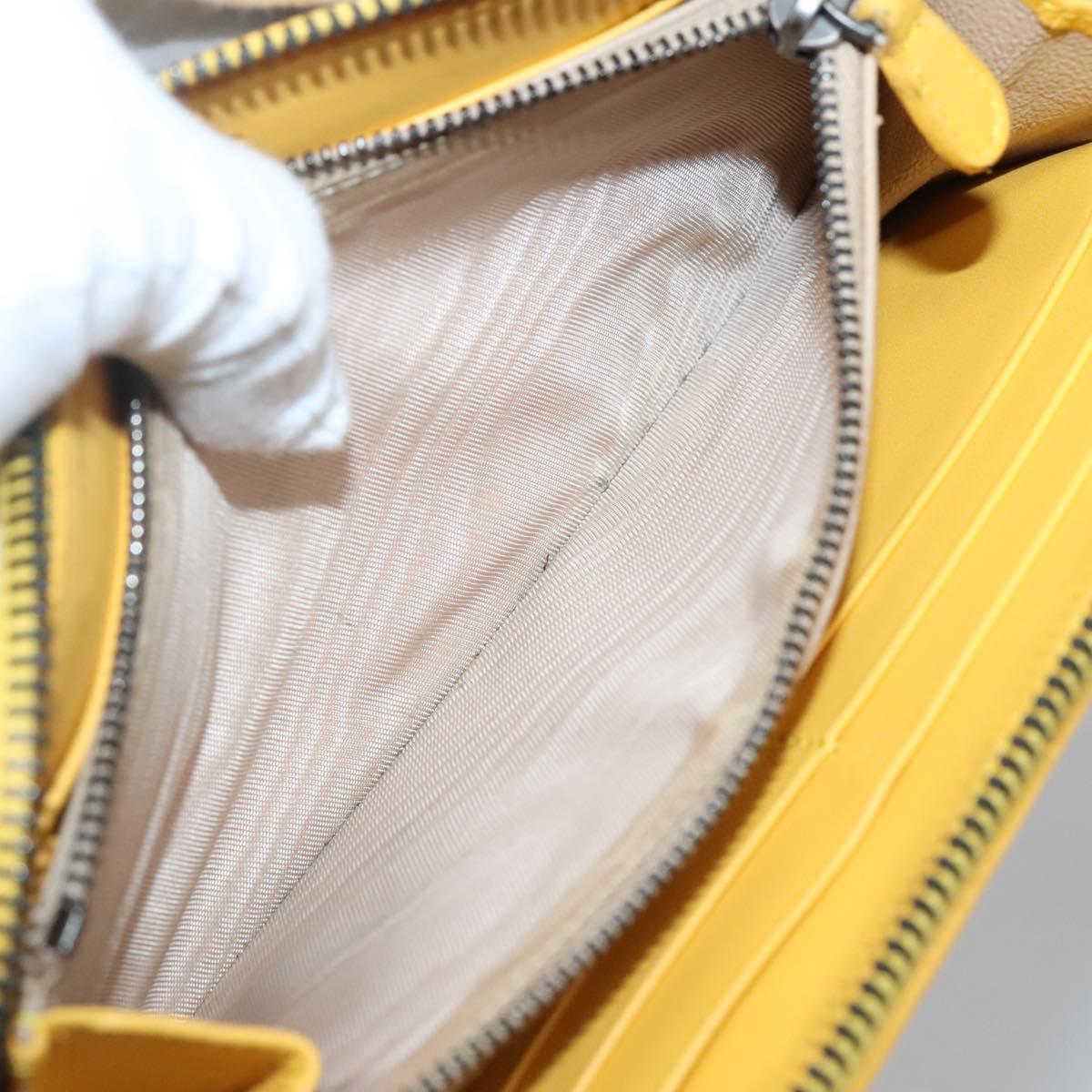 Bottega Veneta Intrecciato Yellow Leather Wallet (Pre-Owned)